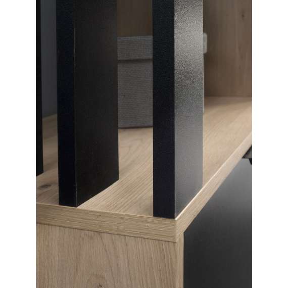 Garderobe til entré Milos 100x190 cm - eik og sort - speil