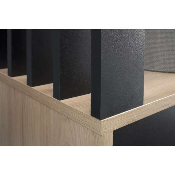 Garderobe til entré Milos 100x190 cm - eik og sort - speil