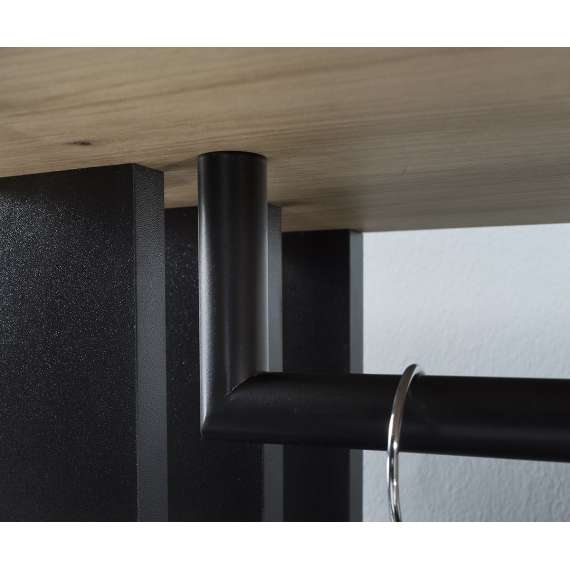 Garderobe til entré Milos 100x190 cm - eik og sort - speil