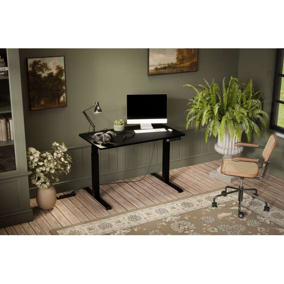 Skrivebord MOON 121x67 cm - sort - justerbar høyde