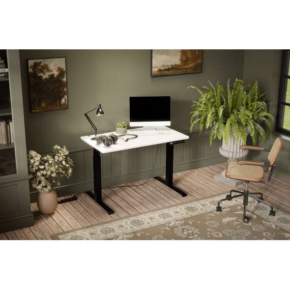 Skrivebord MOON 121x67 cm - hvit - justerbar høyde