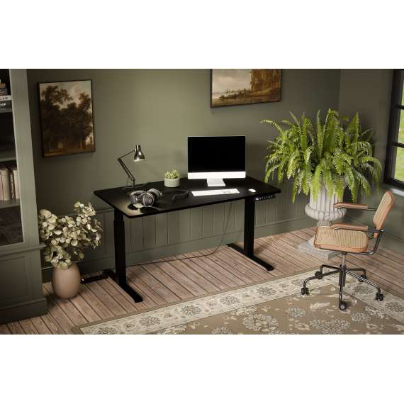 Skrivebord MOON LONG 150x80 cm - sort - justerbar høyde