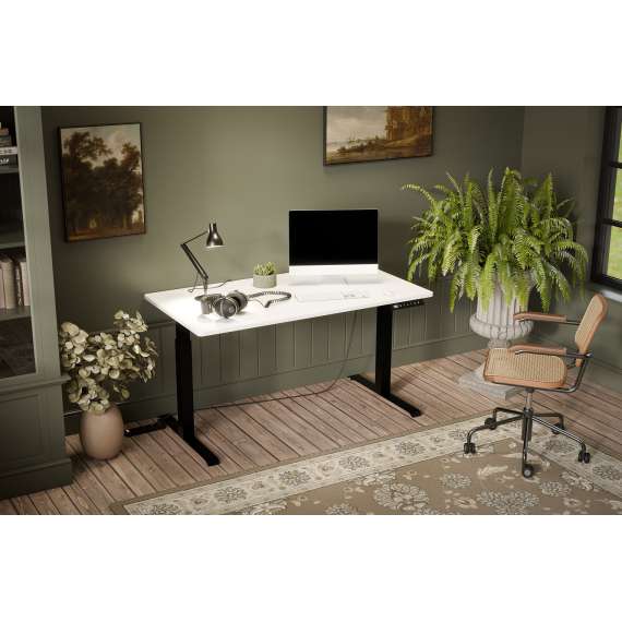 Skrivebord MOON LONG 150x80 cm - hvit - justerbar høyde