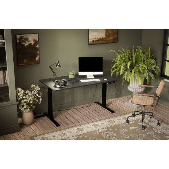 Skrivebord MOON LONG 150x80 cm - antrasittgrå - justerbar høyde