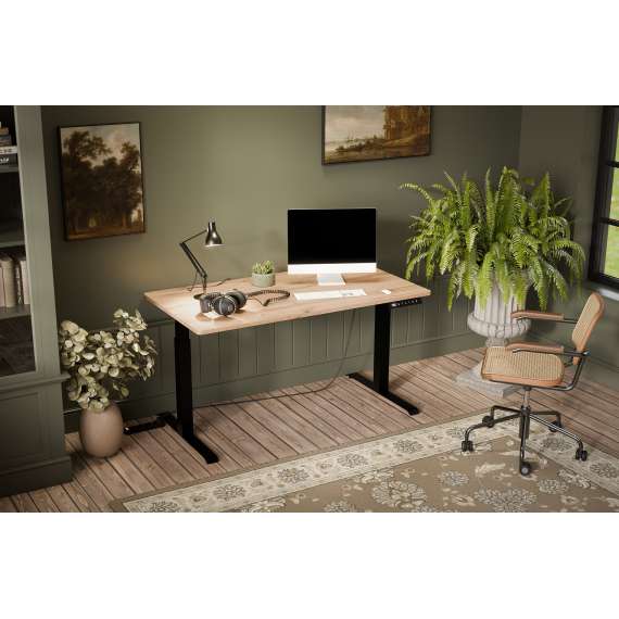 Skrivebord MOON LONG 150x80 cm - eik - justerbar høyde