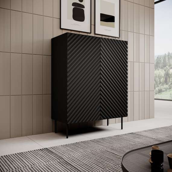 Skap ONDA 98x127 - sort - 2 dører