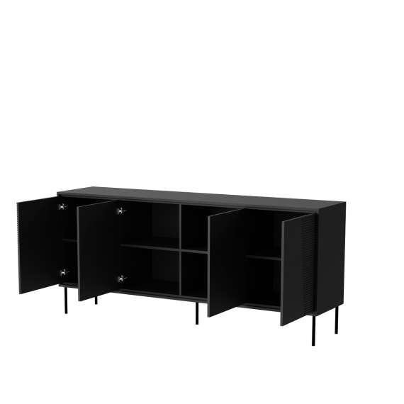 Skjenk ABI 200x88 - sort matt - 4 dører