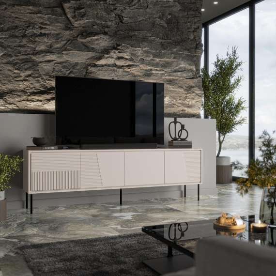 Tv-benk ABI 200x62 - cashmere - 4 dører