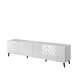 Tv-benk Abetta 200x52 cm - Hvit høyglans - 4 dører