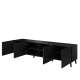 Tv-benk Abetta 200x52 cm - Svart høyglans - 4 dører