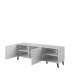 Tv-benk Abetta 150x52 cm - Hvit høyglans - 2 dører