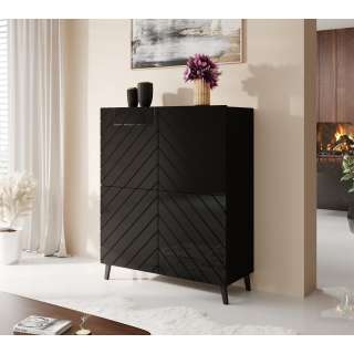 Skap Abetta 101x121 cm - sort høyglans - 4 dører