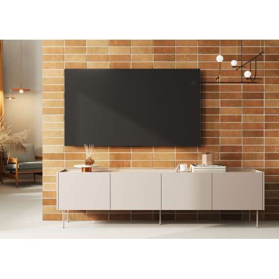 Tv-benk Desin 220 - cashmere og eik - 4 dører