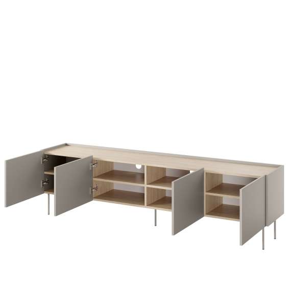 Tv-benk Desin 220 - cashmere og eik - 4 dører