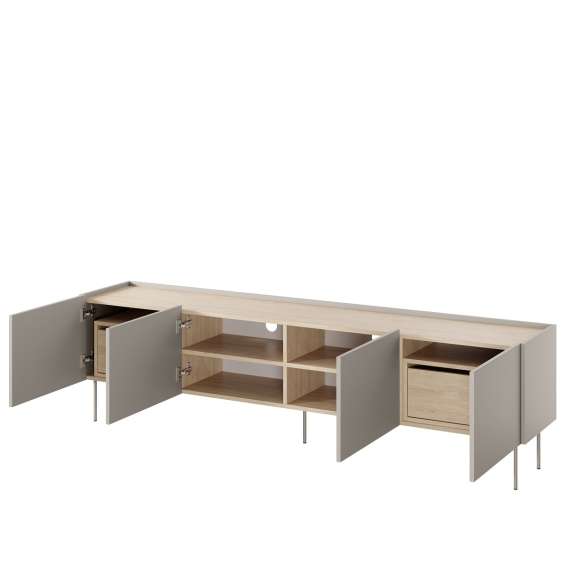 Tv-benk Desin 220 - cashmere og eik - 4 dører
