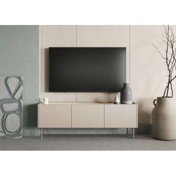 Tv-benk Desin 170 - cashmere og eik - 3 dører