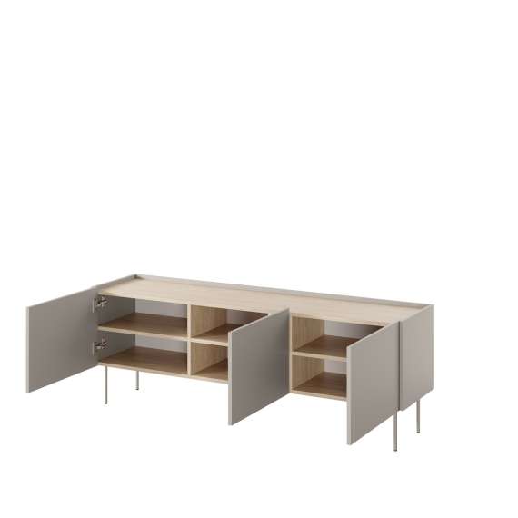 Tv-benk Desin 170 - cashmere og eik - 3 dører