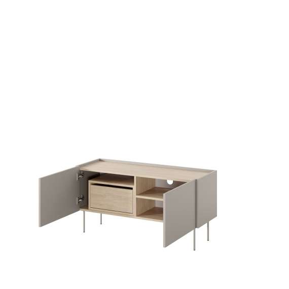 Tv-benk Desin 120 - cashmere og eik - 2 dører
