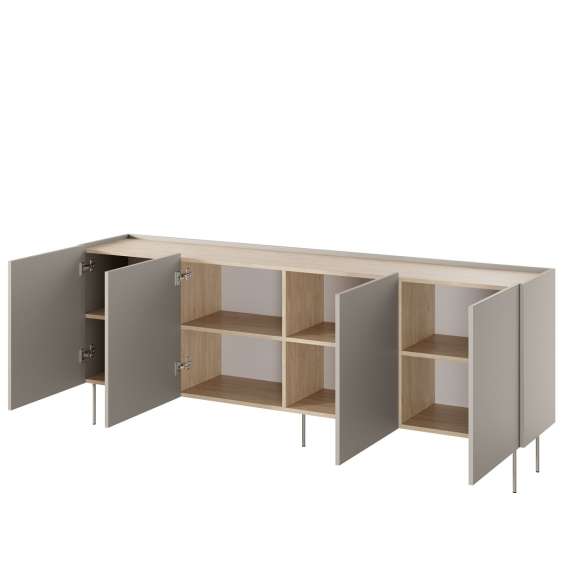 Skjenk Desin 220 - cashmere og eik - 4 dører