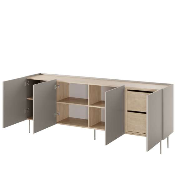 Skjenk Desin 220 - cashmere og eik - 4 dører