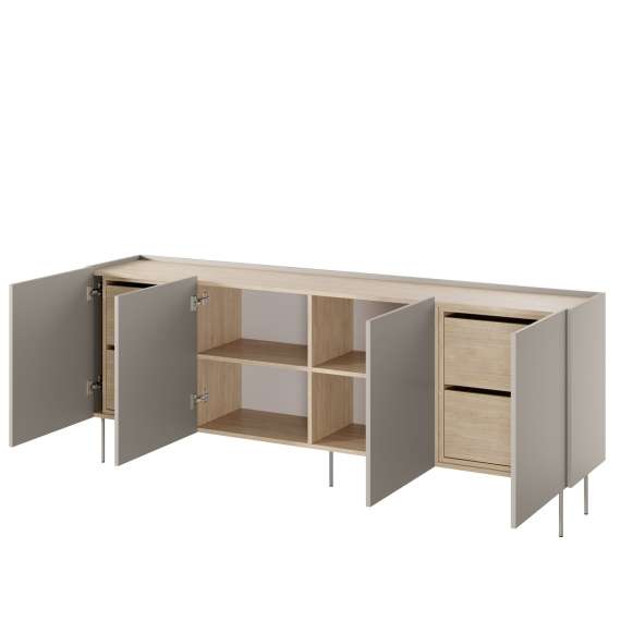 Skjenk Desin 220 - cashmere og eik - 4 dører