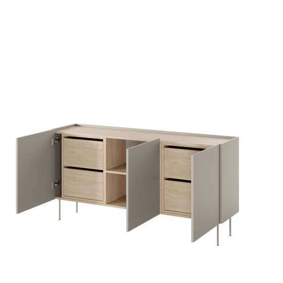 Skjenk Desin 170 - cashmere og eik - 3 dører