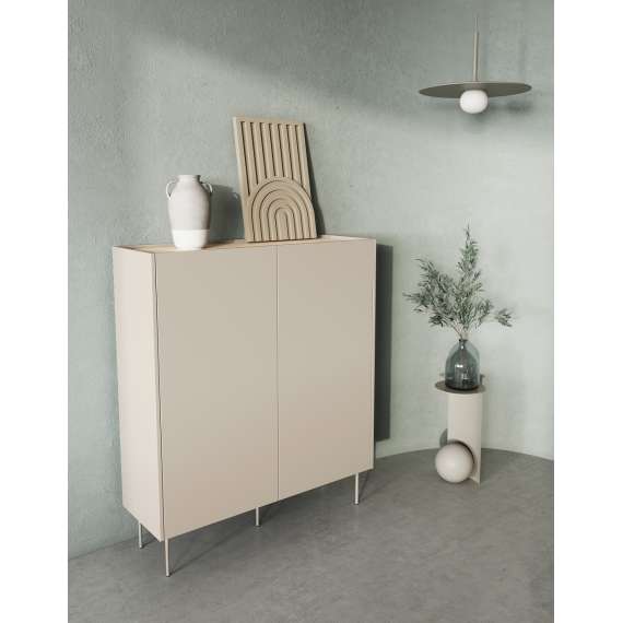 Skap Desin 120x140 - cashmere og eik - 2 dører