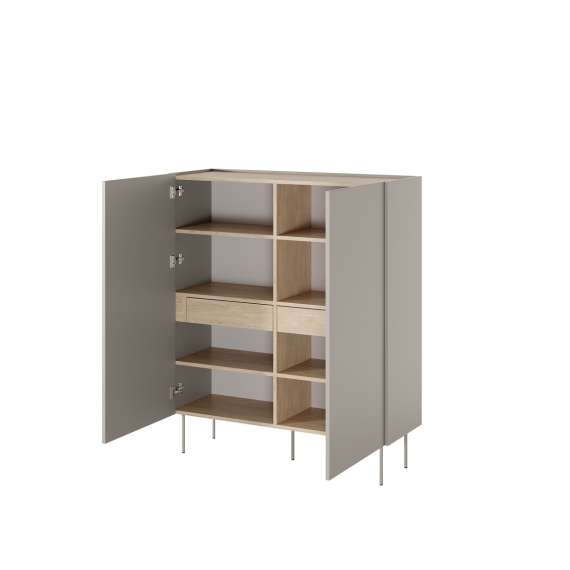 Skap Desin 120x140 - cashmere og eik - 2 dører