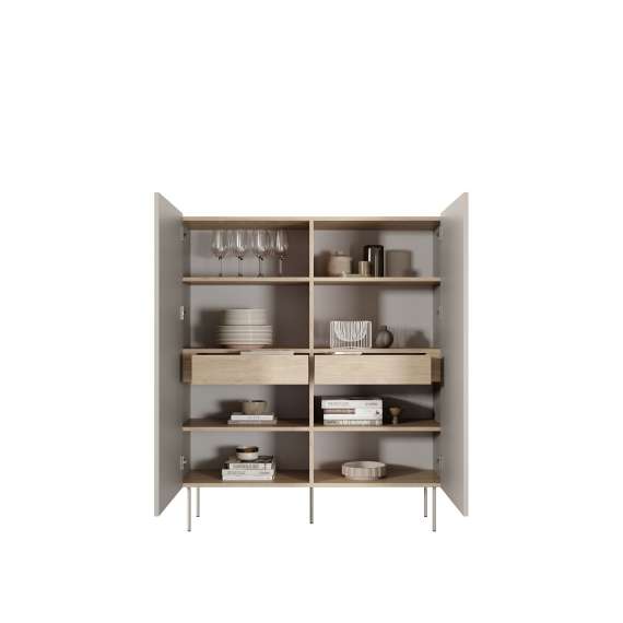 Skap Desin 120x140 - cashmere og eik - 2 dører