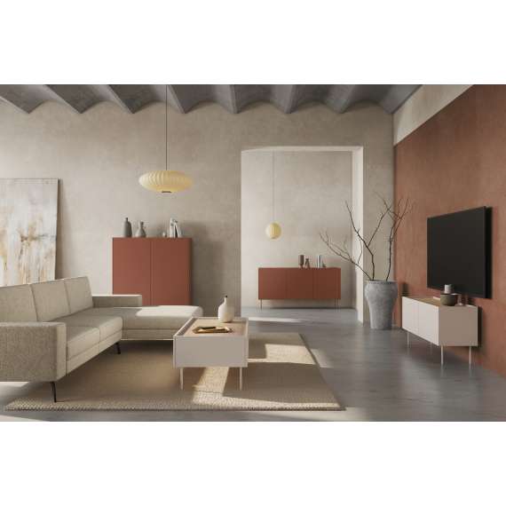 Stuebord Desin 120x60 - cashmere og eik - 2 skuffer