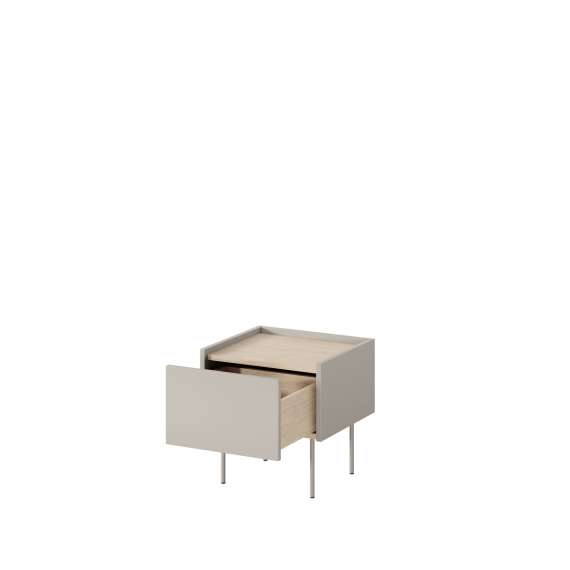 Nattbord Desin 45x45 - cashmere og eik - 1 skuff