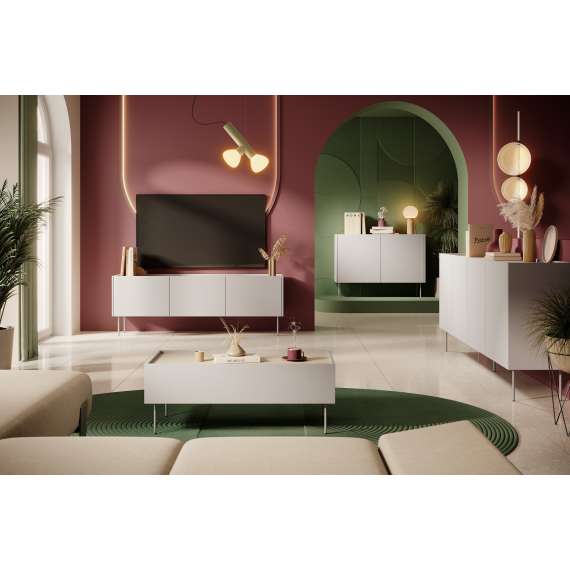 Nattbord Desin 45x45 - cashmere og eik - 1 skuff