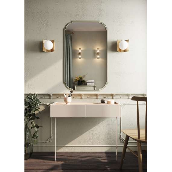 Konsollbord Desin 100x40 - cashmere og eik - 2 skuffer - veggmontert