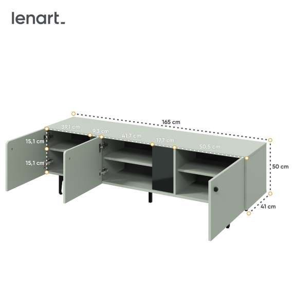 Tv-benk Colours 165x50 cm - 3 dører