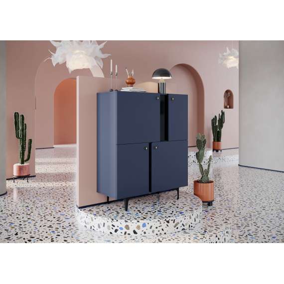 Skap Colours 105x127 cm - 4 dører - mørk blå