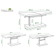 Sofabord Aston 120-200x70 cm - betong - hev/senk