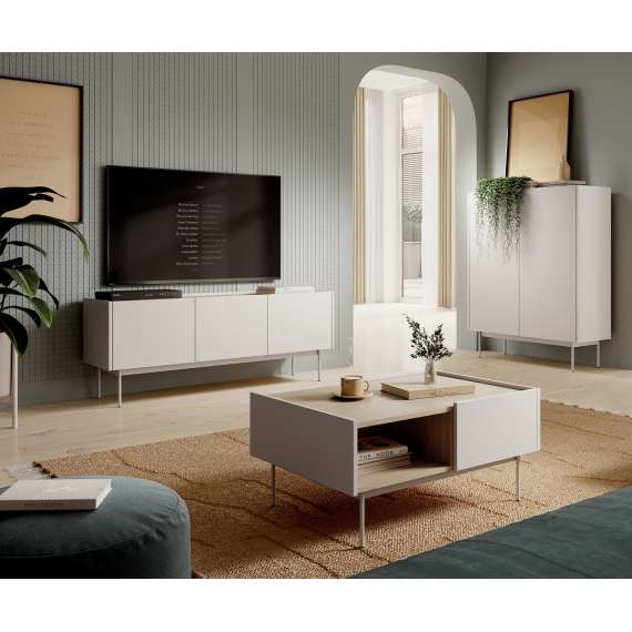 Skap Colo 97x122 - cashmere og eik - 2 dører