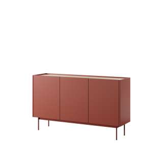 Skjenk Colo 144x83 - rustikk rød og eik - 3 dører