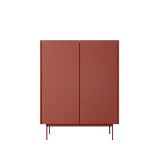 Skap Colo 97x122 - rustikk rød og eik - 2 dører