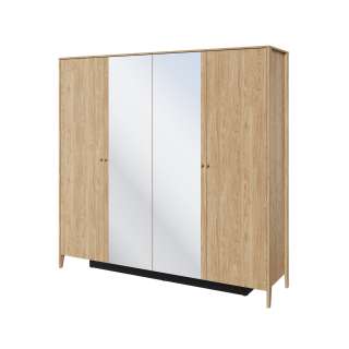 Garderobeskap Cozy 220x216 - eik - speil