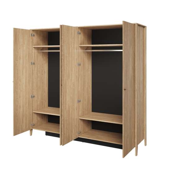 Garderobeskap Cozy 220x216 - eik - speil