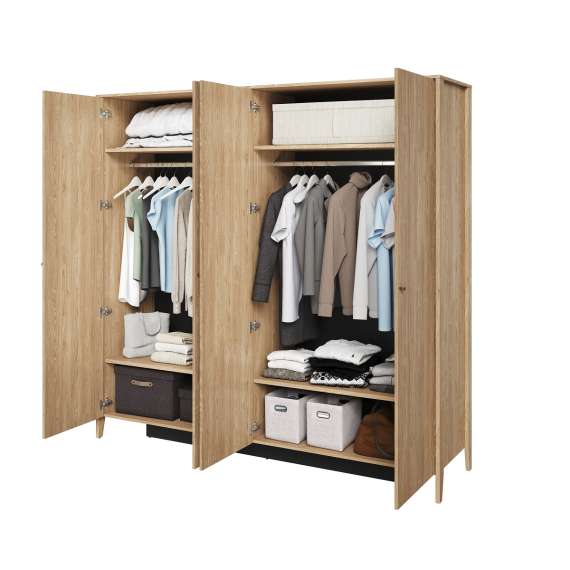 Garderobeskap Cozy 220x216 - eik - speil