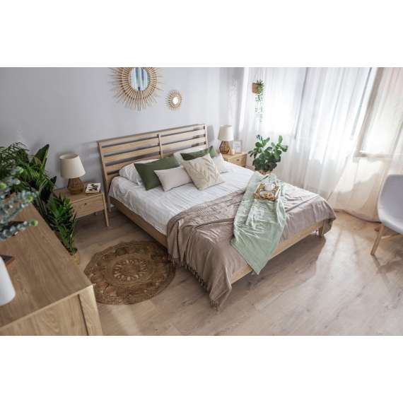 Seng Cozy 160x200 - eik - med oppbevaringsplass