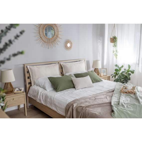 Seng Cozy 160x200 - eik - med oppbevaringsplass