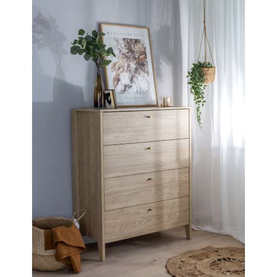 Kommode Cozy 92x116 - eik - 4 skuffer
