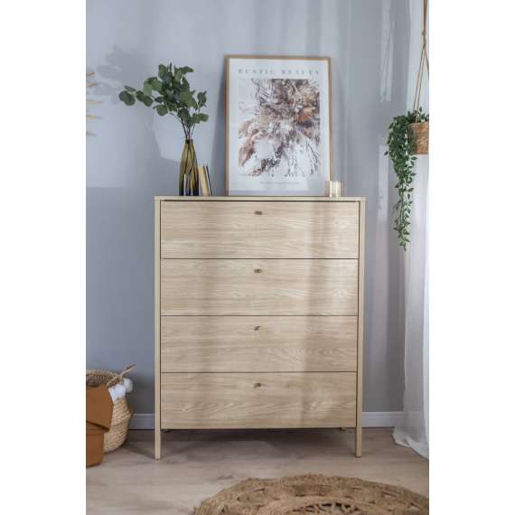 Kommode Cozy 92x116 - eik - 4 skuffer