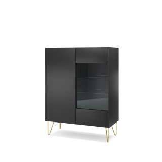 Vitrine Harmon 97x123 cm - Svart - Marmorlook