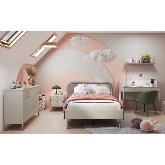 Seng Harmony 90x200 - cashmere - med sengegavl