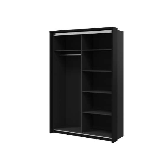 Garderobeskap Arti 160x218 - sort - eik - speil