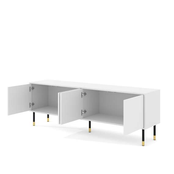 Tv-benk Woody 180 - hvit matt - 4 dører